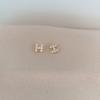 H Letter Stud Earrings Summer HI Hello English Earrings Summer Can Wear Invisible Small Ear Jewelry