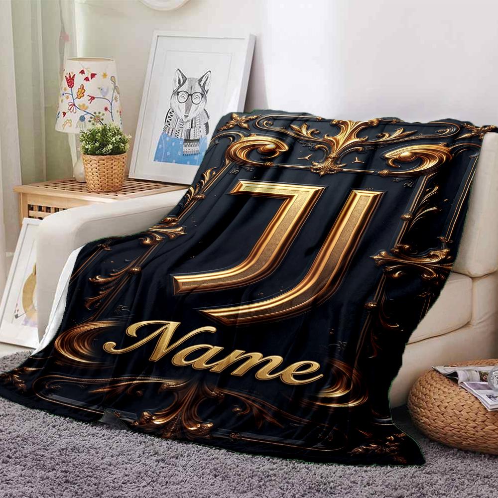 Custom Name Juventus Football Club Theme Printed Blanket Perfect For Couch Bed Travel Outdoor Use Machine Washable Cozy Durable