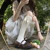 Lace Bow Half Cut Mid Tube Women's Socks Lolita Lace Girl Cute Versatile Jk Calf Socks