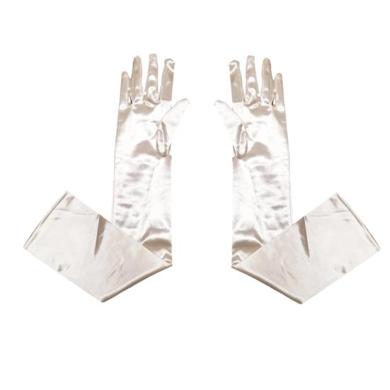 1 пара гладких атласных длинных перчаток, шелковистый материал, маскарадные перчатки, аксессуары для свадебного платья для фотосессии
