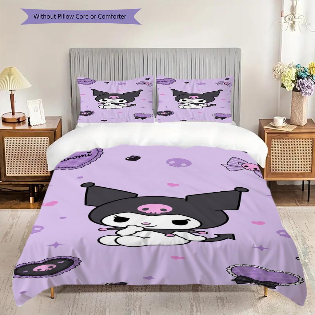 Kuromi Purple Set Bedding 1 Duvet Cover 2 Pillowcase Without Core Duvet Cover And Pillowcase Christmas Birthday Gift Bedding Set Bedding