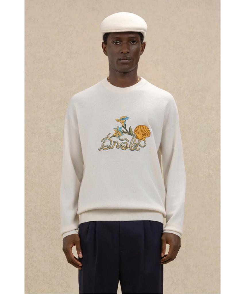 DROLE DE MONSIEUR Shell Motif Merino Knit Sweater Maille Drole Shell D0Wam26201Whm