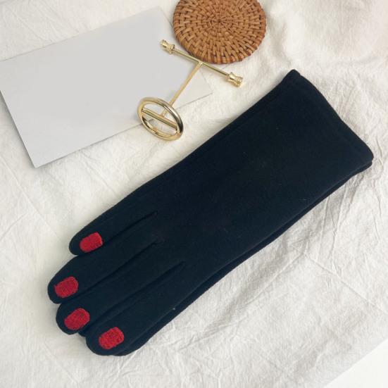 Women Warm Gloves Winter Touchscreen Gloves with Colored Nails Windproof Thermal Gloves for Running Errands Cycling Driving