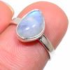 Подарочное кольцо из натурального радужного лунного камня 925 пробы из твердого серебра S.6 G1t38