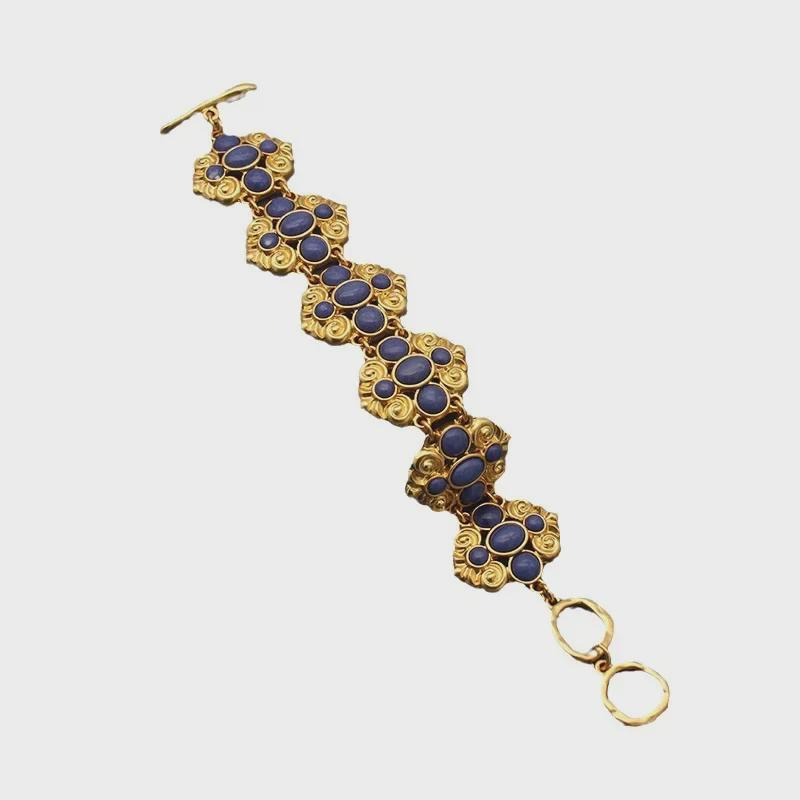 Dio Vintage Lapis Lazuli Silver Jewelry Set: Bracelet, Necklace & Earrings