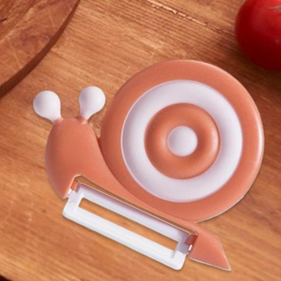 Керамическая овощечистка с дизайном улитки, портативная овощечистка с нескользящей ручкой, универсальная овощечистка для пикника и кемпинга