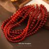 Banyan Tree S925 Silver Red Agate Beaded Necklace - Handmade Chinese Retro Clavicle Chain for Women