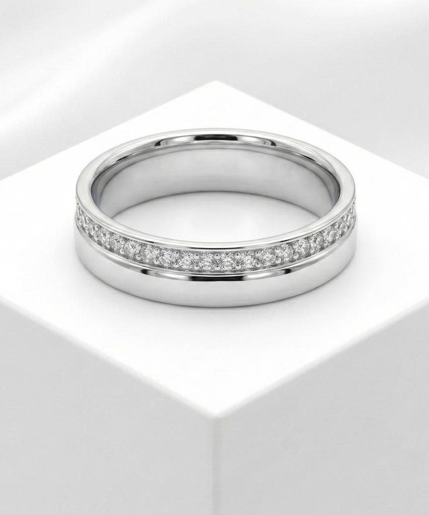 Кольцо Helene Jewelry из серебра 925 пробы с плоской поверхностью и кубическим цирконием (Тип C)