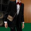 Gucci Мини-сумка через плечо с логотипом Horsebit 1955 из канвы и кожи, унисекс, коричневый эбеновый цвет, 699296-92TCG-8563