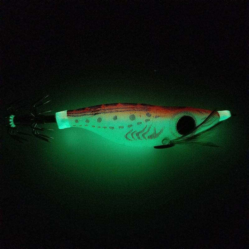 Рыболовная приманка Грузило для ловли кальмаров Крючок для ловли креветка из дерева Цветная ткань Креветка с большим глазом Lua Bionic Жесткий кальмар Рыболовный крючок для лосося