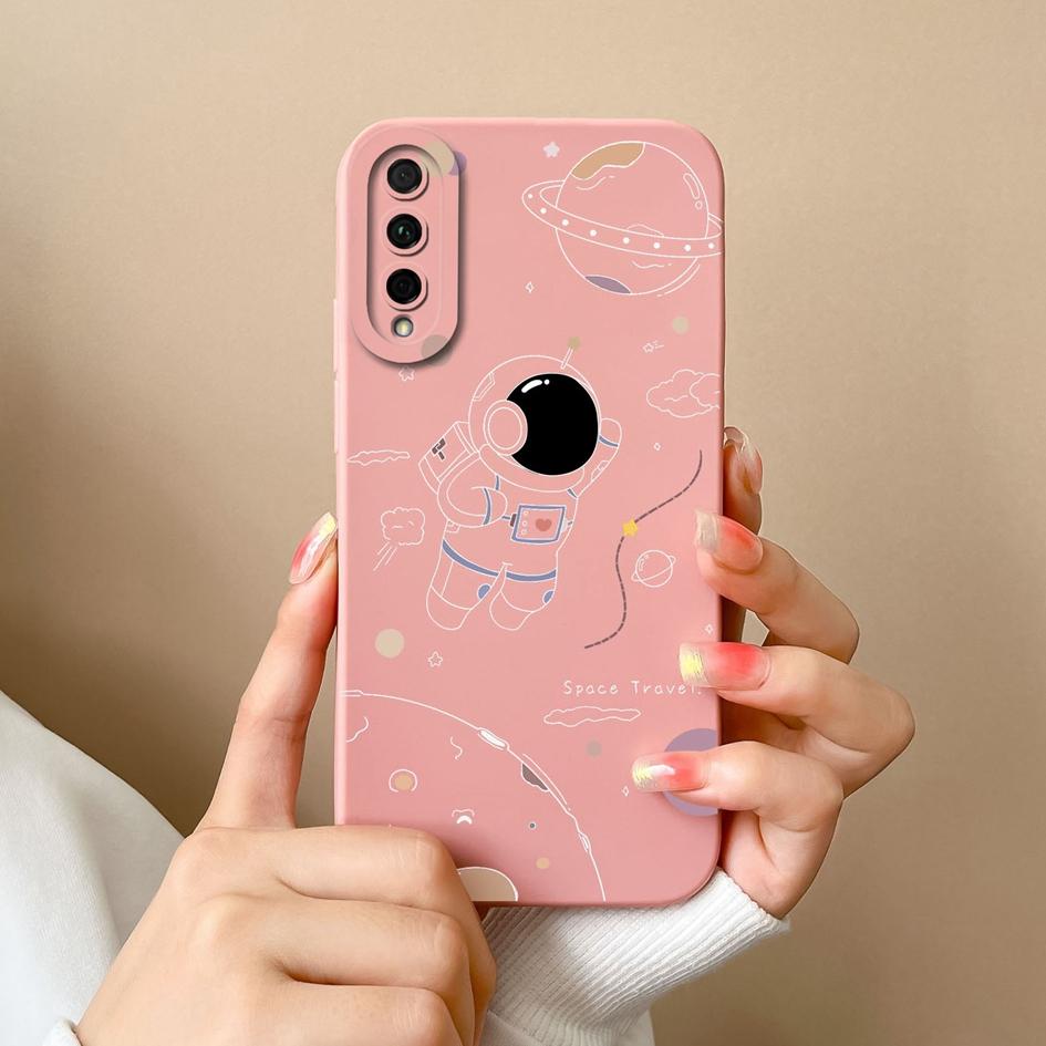 For Huawei Y5 Y6 Y7 Y9 Prime Y9S Y7A Y9A P Smart Pro Phone Case Cover Shockproof Matte Anti Drop Liquid Soft Silicone Astronaut For Huawei Bumper