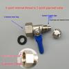 4-Way to 2-Way Tee Connector Water Purifier Valve with Switch, One-Piece Copper Alloy Ball Valve.