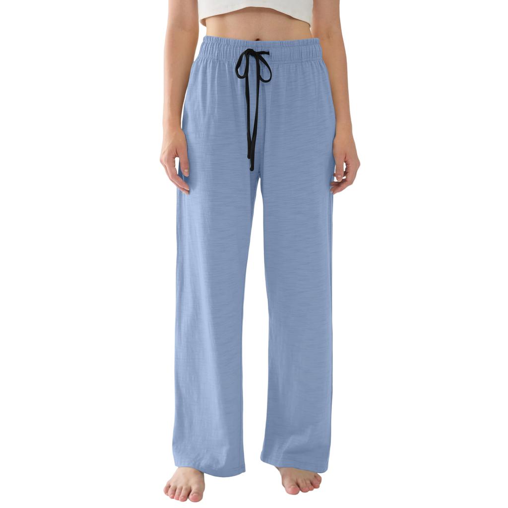 Женские пижамные брюки Легкие Повседневные Удобные Брюки Палаццо Одежда для сна Домашняя одежда Брюки с карманами