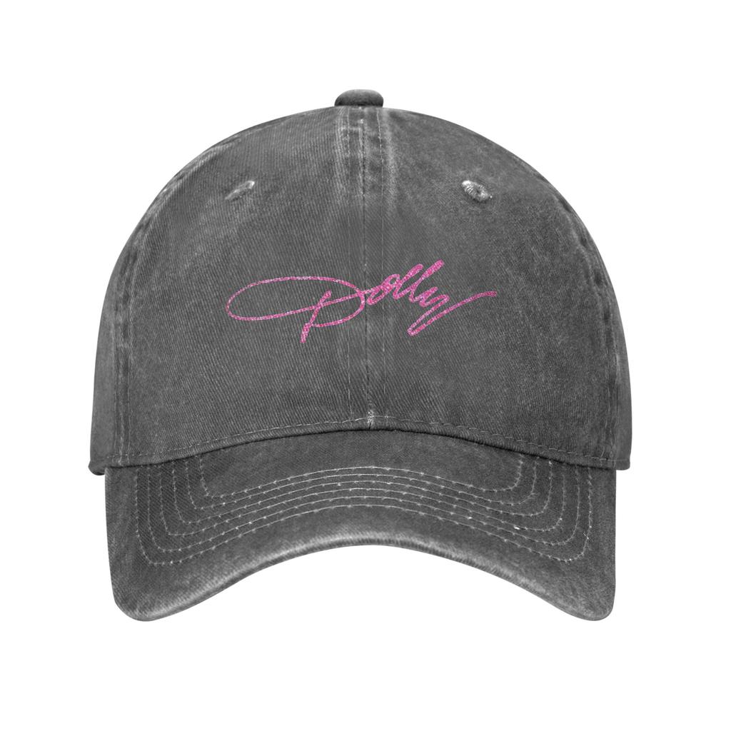 Dolly Parton Pink Sparkle Washed Denim Baseball Caps Snapback Baseball Hats Breathable Casquette Outdoor for Men's And Women's
