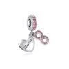 New Trinkets 925 Pure Silver Pink 8 Wings Sunflower Pendant Beads fit Original Charms Bracelet DIY Women Jewelry