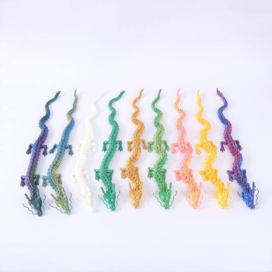 Китайская статуя дракона, напечатанная на 3D-принтере, фигурка дракона с подвижными суставами, шарнирная скульптура дракона, украшение стола для домашнего офиса