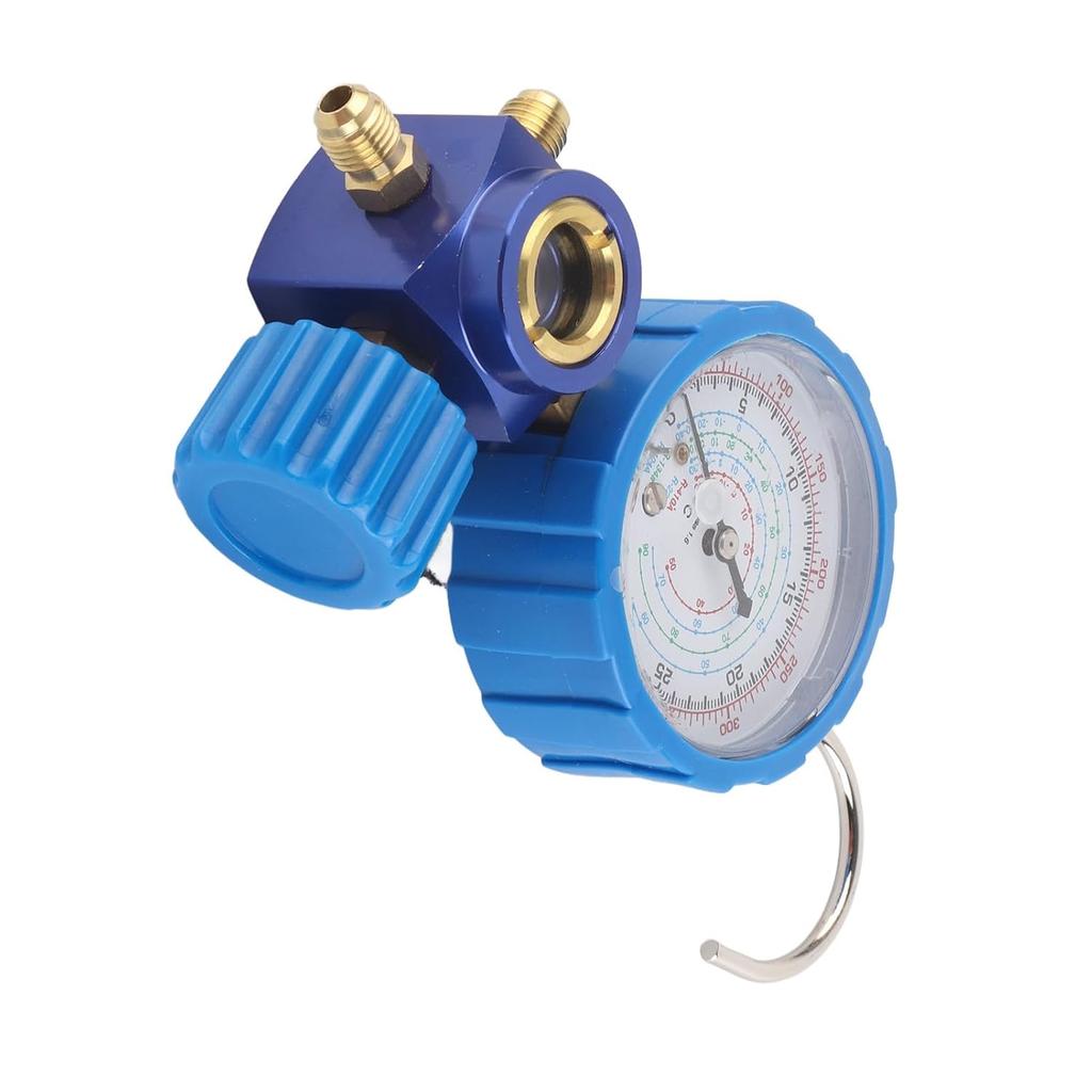 AUNMAS AC Manifold Set with Visual Mirror, Professional HVAC Refrigerant Gauges for R12 R22 R134a R410a, 3 Way Valve Charging Kit