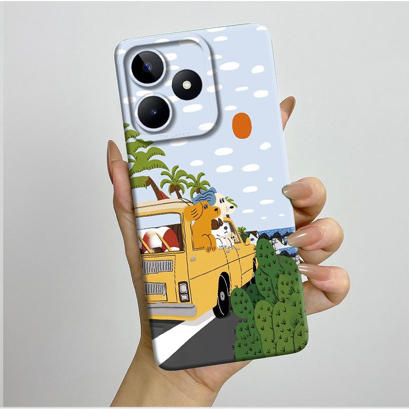Чехол для Realme C51 C53 RMX3830 RMX3760 Красивый Цветок Полностью Задняя Крышка для RealmeC51 C53 C61 C63 C 51 S Мягкий Силикон Funda