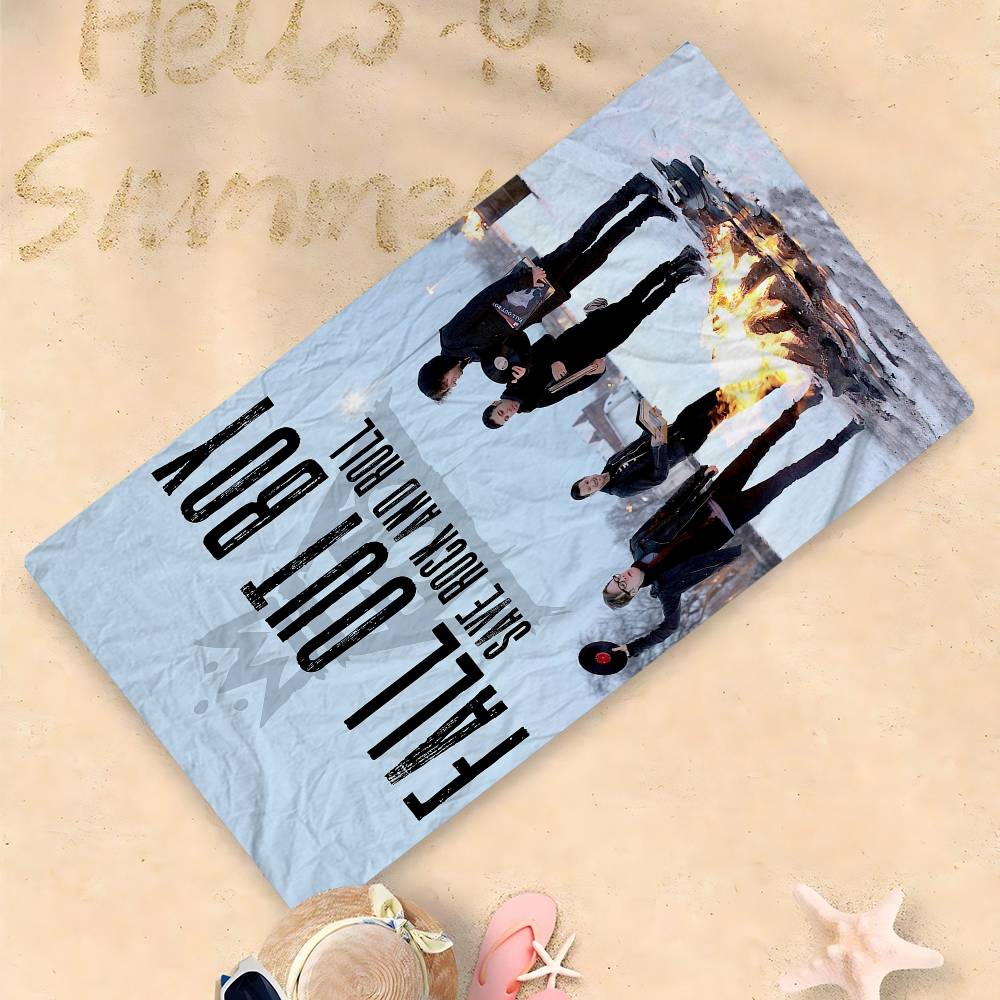 Fall Out Boy Band Microfiber Printed Beach Towel Mountain Climbing Yoga Beach Swimming Running Absorbent Soft Towel