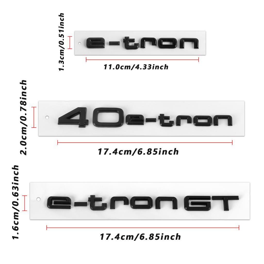 New 3D ABS e-tron GT 40e-tron 45e-tron 50e-tron Logo Car Sticker Rear Mark Tail Label Side Body Emblem Decoration Decal For AUDI