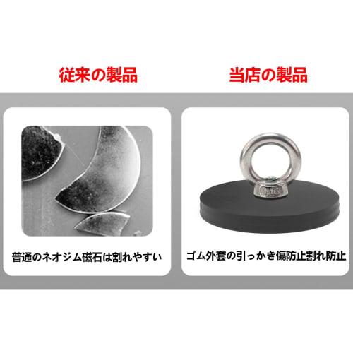Super Strong Neodymium Magnet Hooks, 66mm Diameter, Rubber-Coated Stainless Steel, Rust-Resistant, High-Friction Magnetic Mount Base, Non-Slip, Scratc