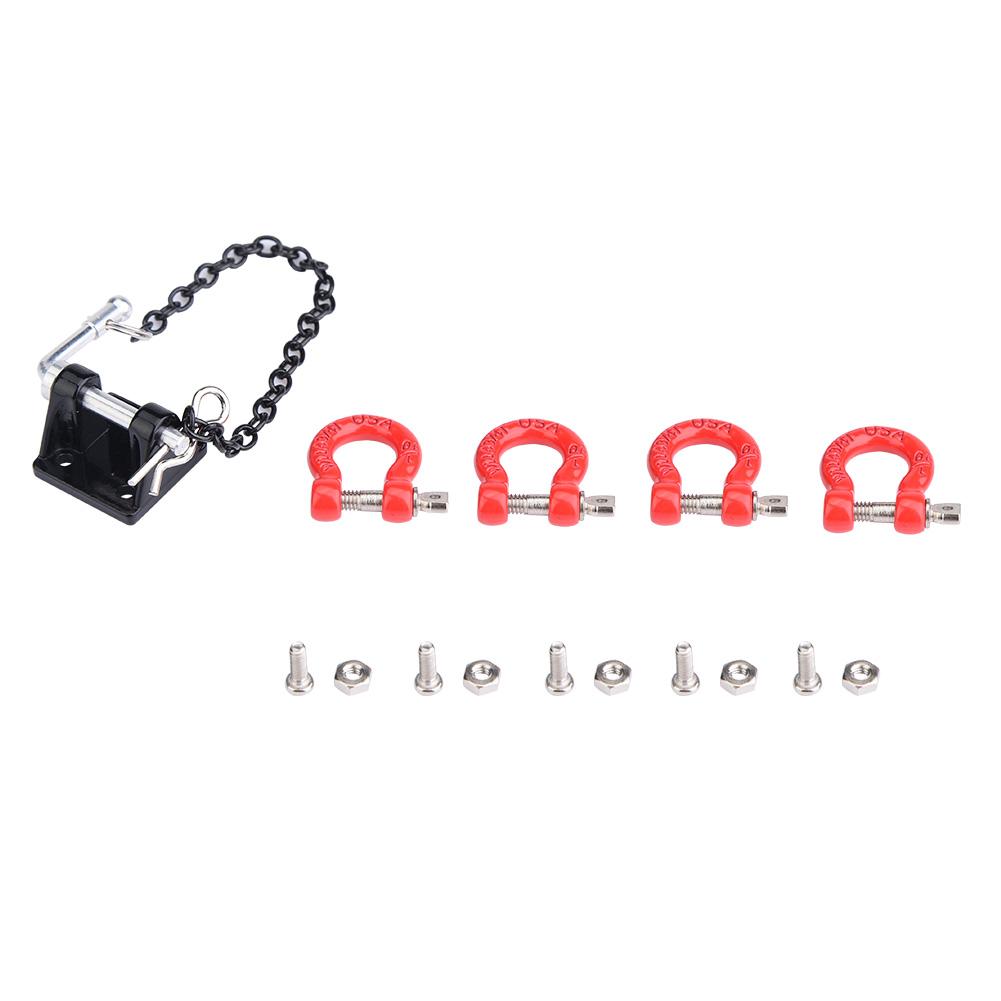 RC Crawler Metal Tow Hook Buckle Tow Chain 1/10 Trailer Hook for SCX10 Car Remote Control Part
