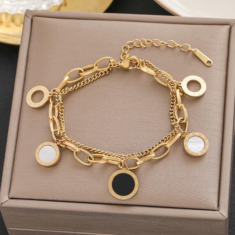 Женский модный браслет из титановой стали: Элегантный японский и корейский дизайн, Нержавеющая сталь с защитой от выцветания, Универсальные ювелирные изделия.