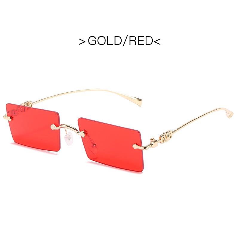 Fashion Square Rimless Women Sunglasses Mirror Classic Vintage Metal Frame Eyewear Men Female Luxury Sun Glasses Uv400