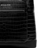 Michael Kors MK Hudson Metal Logo Zipper Closure Leather Backpack Men backpack Black 33F4LHDB2K-BLACK