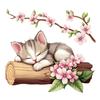 Наклейка на стену Yousheng с милым котенком в акварельном стиле, съемные наклейки-котята, самоклеящаяся декоративная фреска для детской, гостиной,