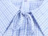 Spring 2025 Women's European & American Plaid Tie-Up Peter Pan Collar Shirt
