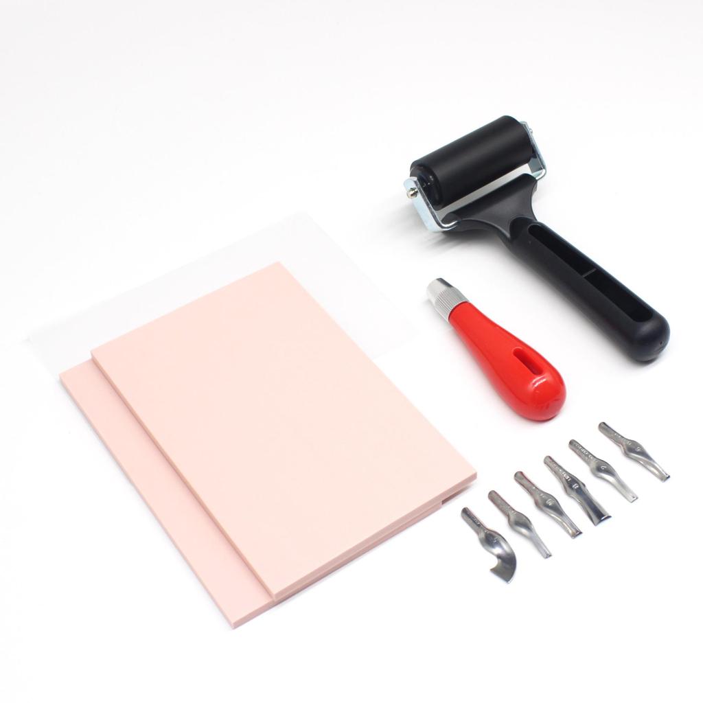 Professional Woodcut Carving Knife & Roller Set for Rubber Stamp Art