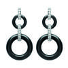[L5662] - Silver Earrings 'Sissi' Black Silver (ceramic) Rhodium-plated - 25x12 Mm