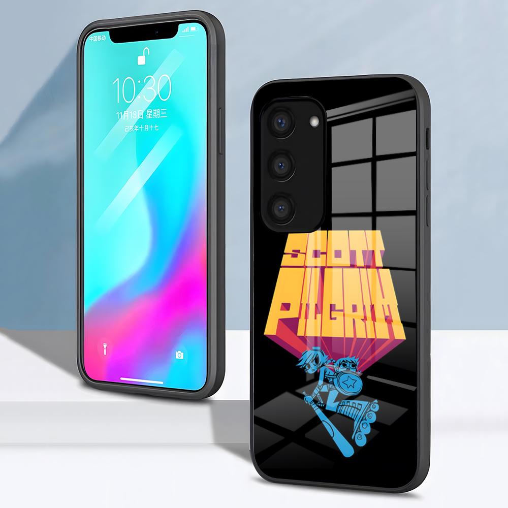Чехол для телефона Scott Pilgrim VS The World Для Samsung S26 S25 S24 FE S23 S22 S21 Plus S20 Ultra Note20Ultra Черная стеклянная крышка