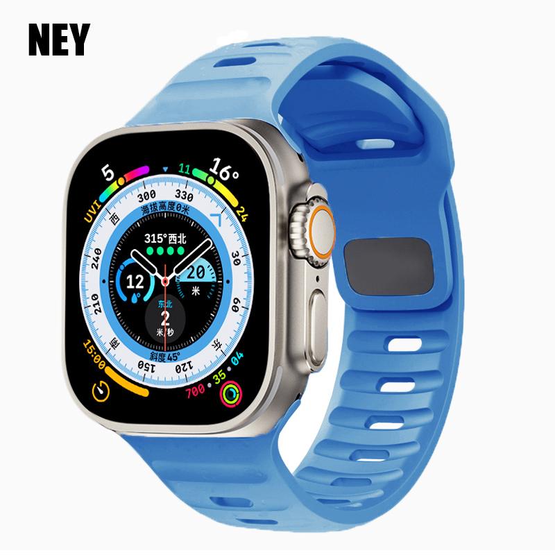 Спортивный ремешок для Apple Watch Ultra band 49 мм 45 мм 40 мм 44 мм 42 мм 41 мм 38 мм Силиконовый браслет с отверстием для воздуха iWatch Serie 8 7 6 SE 5 4 3
