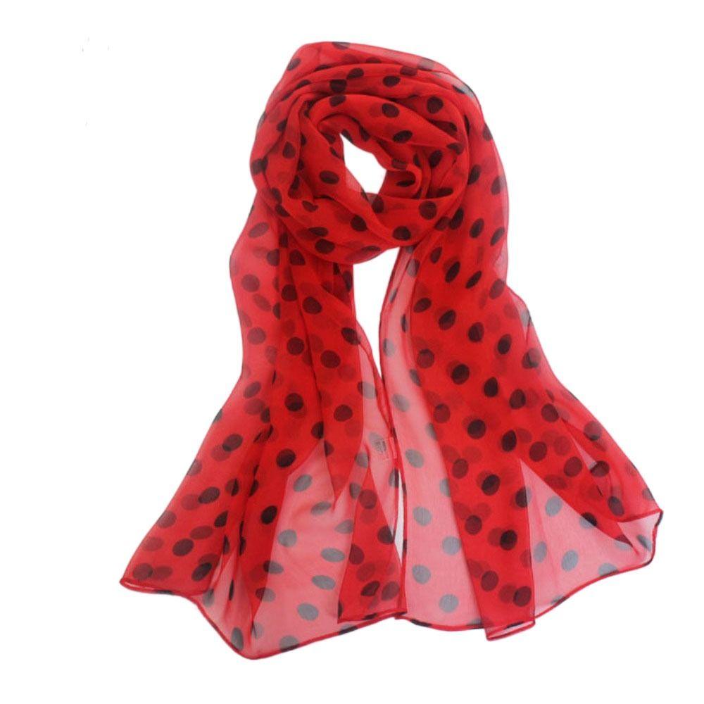 Wraps Chiffon Scarf Neckerchief Hijab Scarf Silk Scarf Polka Dot Scarf Ladies Women's Scarves Shawl