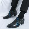 Men Business Dress Shoes Casual Comfortable Breathable Height Increasing Fashionable Pointed Leather Shoes Banquet Shoes 38-46
