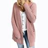 Rose Beauty A Autumn and Winter New Women's Knitted Sweater Solid Color Pocket Sweater Cardigan Coat