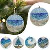 Beach Ocean Themed Christmas Ornaments Nautical Coastal Christmas Tree Hanging Ornaments with Starfish Seashell for Tree Home Decor
