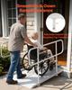Wheelchair Ramp with Handrails, 1806 x 830 mm, Heavy Duty Wide Aluminum Wheelchair Ramp with Adjustable Legs, 453.6 kg Capacity, Portable Threshold