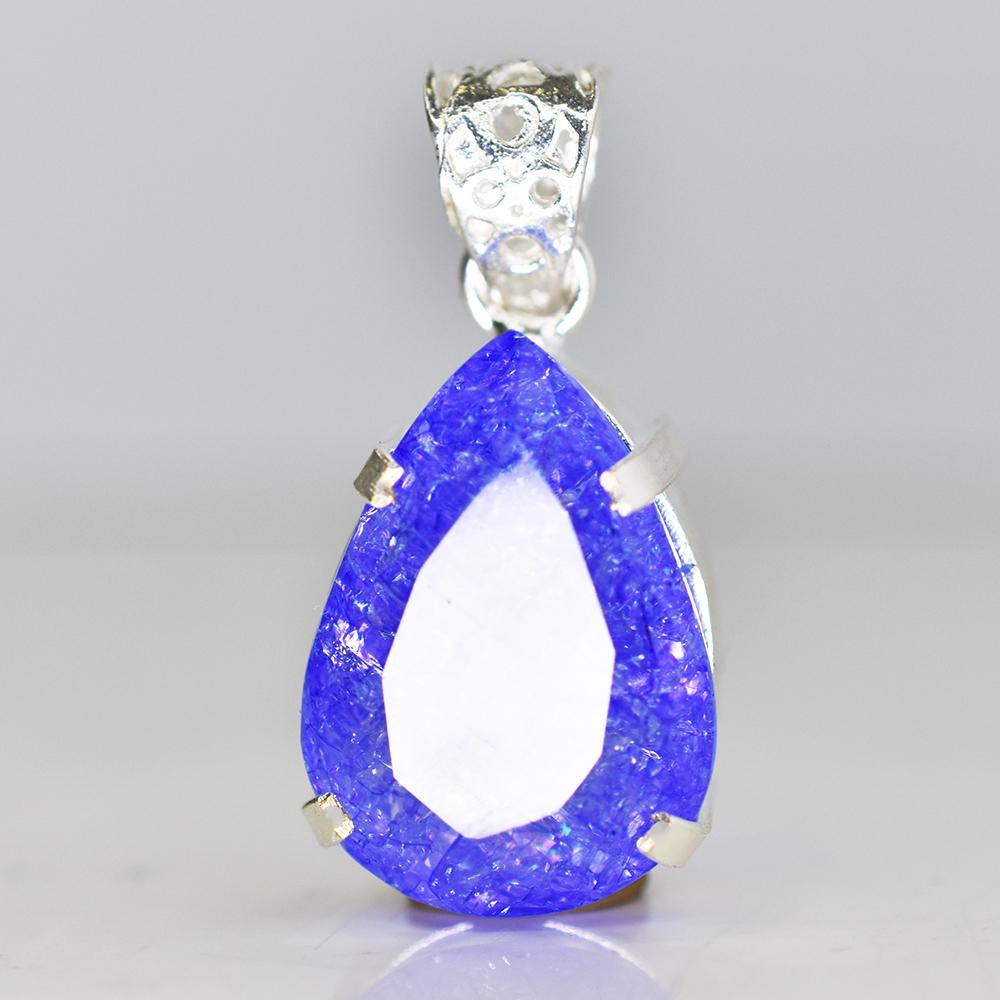 Sterling Silver CERTIFIED Natural 49.55 Ct Sapphire Pear Cut Pendant Gemstone MY.PD-159-NS