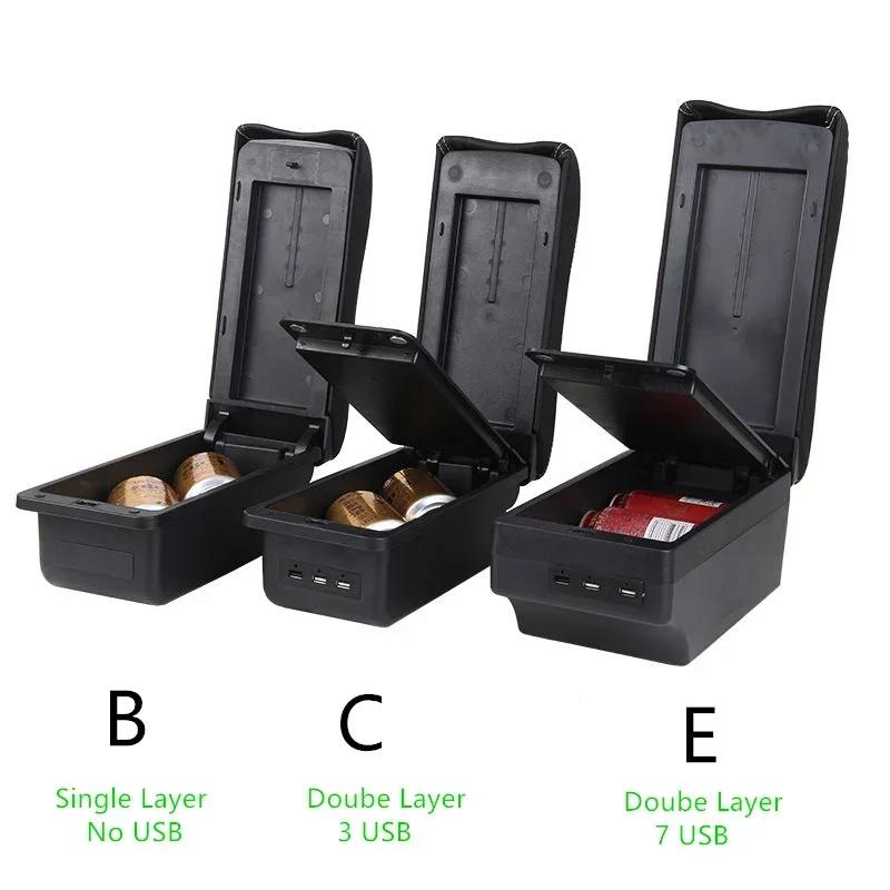 gzcr6 Car Armrest Box For SEAT IBIZA  2017-2024 Leather Arm Rest Center Console Storage USB Arm Rest Decoration Interior Parts