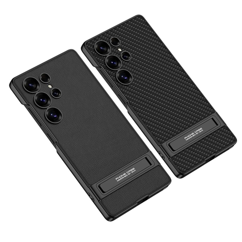 Samsung S25ultra Mobile Phone Case S25u Creative Triumphal Ultra Thin Plain Leather Bracket Protective Case