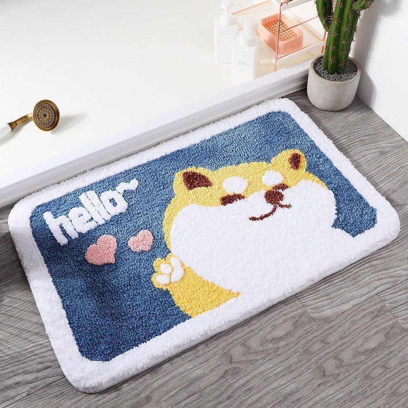 Cartoon Bathroom Powder Room Absorbent Floor Mat Entry Door Entry Door Quick Drying Bedroom Carpet Non-slip Thick Imitation Cashmere