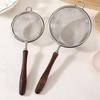 1PC Stainless Steel Mesh Filter Spoon with Wooden Handle Flour Filter Spoon Household Kitchen Fried Food Filter Oil  Baking Tool