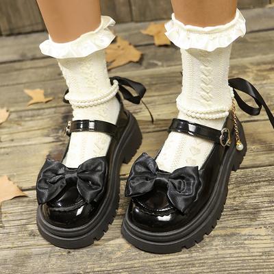 Модные женские туфли в стиле Лолита, новые туфли Мэри Джейн с жемчужной цепочкой, женские модные универсальные туфли на платформе и каблуках для отдыха, женские туфли в стиле лолиты