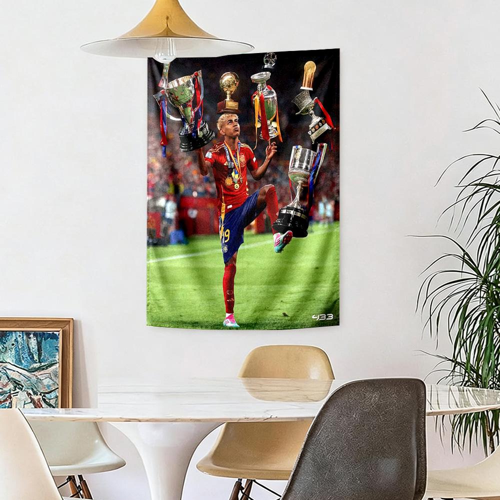 Lamine Yamal Theme Wall Decor Tapestry Art For Pet Memorial Birthdaywedding Party Backdrop Family Gift