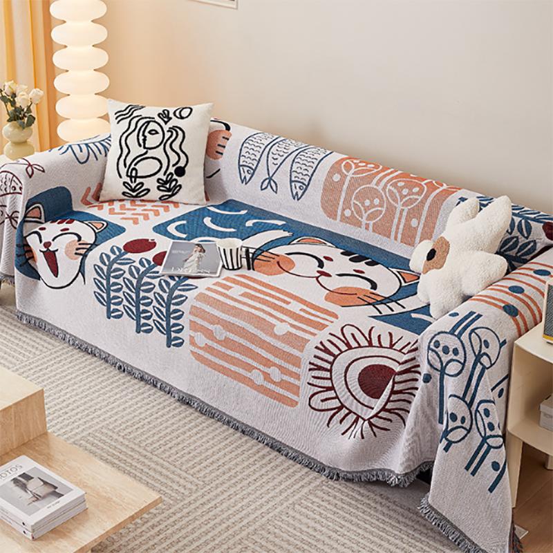 Полотенце для дивана Bohemian Chenille, универсальный нескользящий чехол для подушки, стираемый в стиральной машине, прочный чехол для дивана