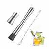 Long Handle Spoon Bar Tool Set Stainless Steel Cocktail Shaker Set Cocktail Muddler Set  Home