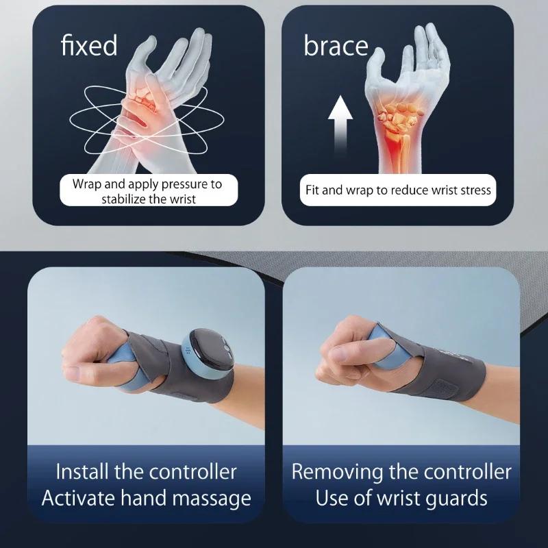Intelligent Wrist Brace with Breathable Hand Massage Compress Tendon Sheath Heated Hand Sprain Brace Massage Safety Gear